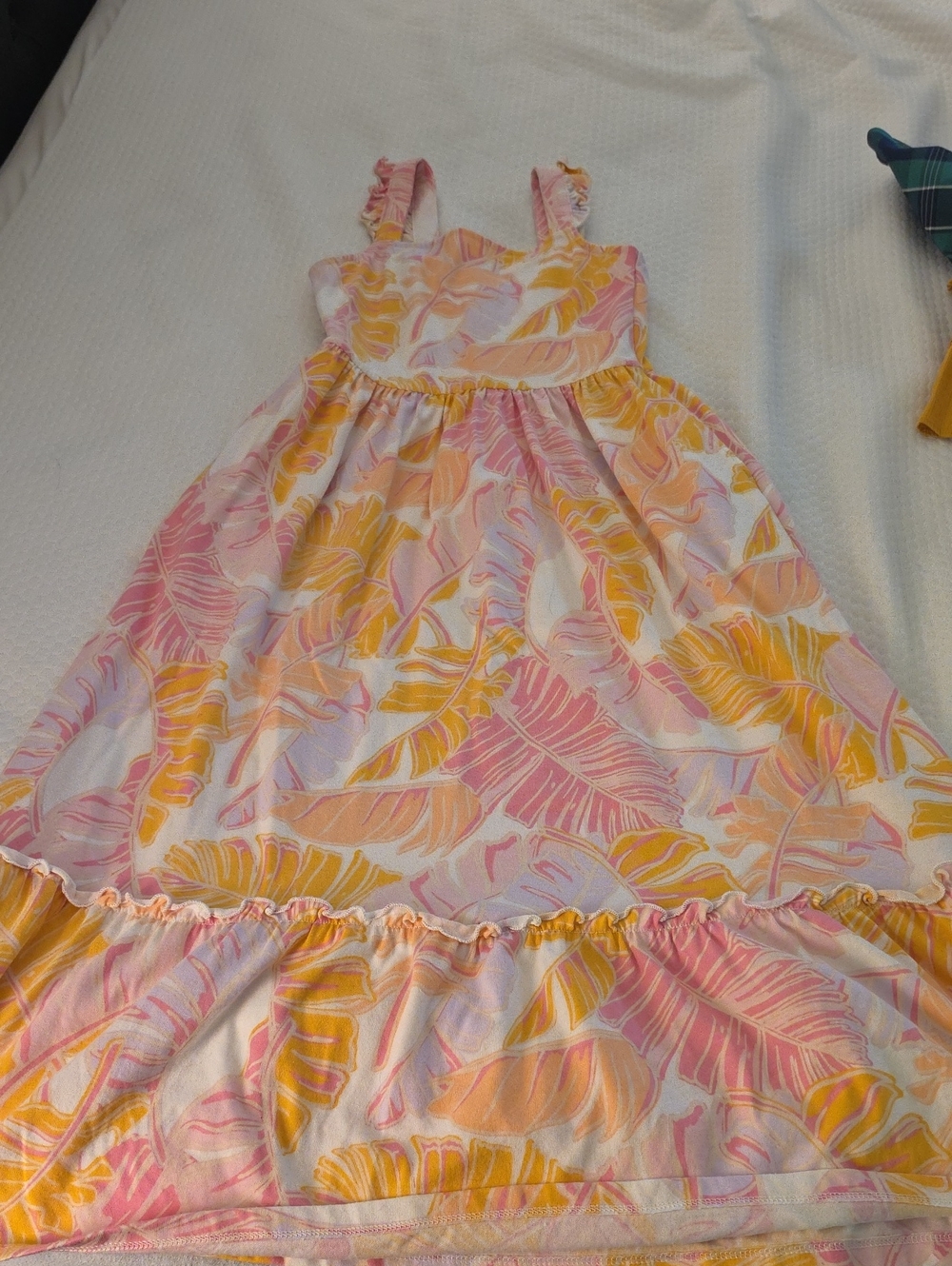 Cat & Jack Pink and Yellow Tropical Leaf Sundress